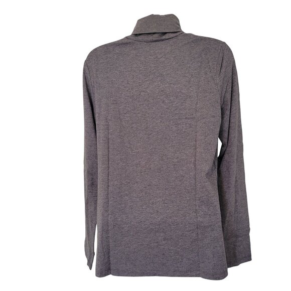 Lands End Shaped Fit Charcoal Heather Gray Long Sleeve M Turtleneck - Picture 4 of 7